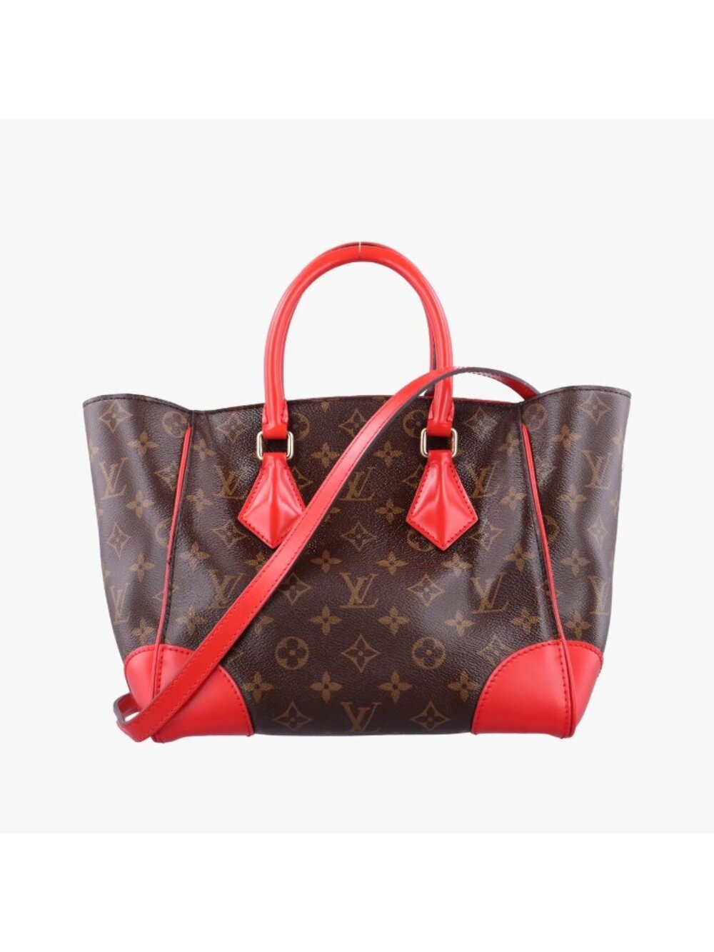 Louis Vuitton Phoenix PM Monogram Brown Coquelicot Canvas Calfskin Shoulder Bag